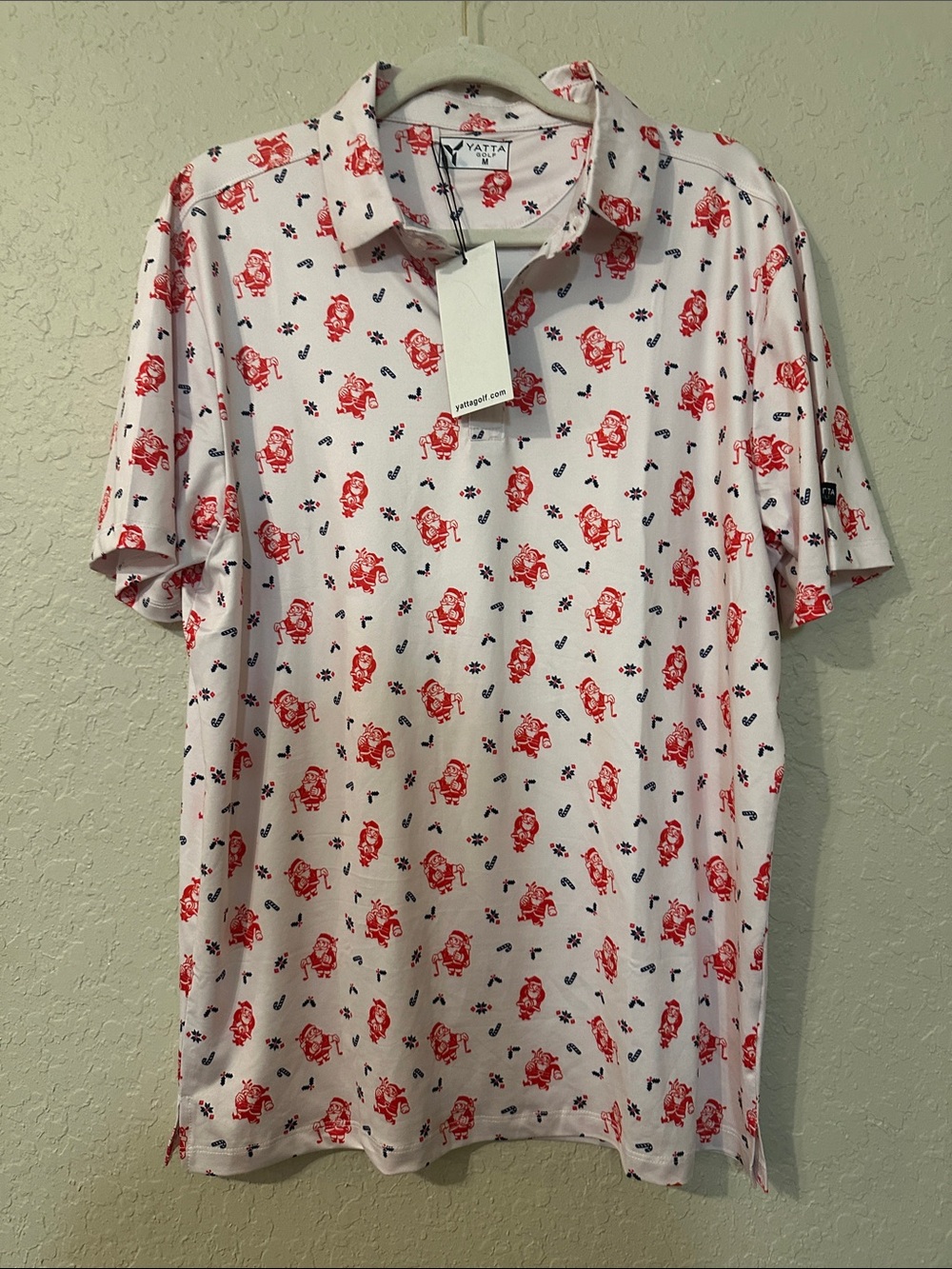 Yatta golf jolly holly polo Santa shirt NWT q